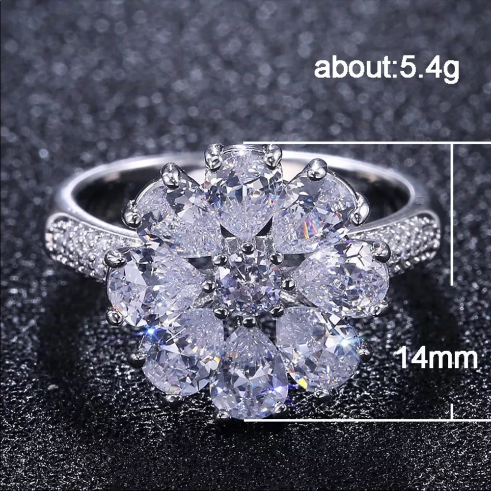 New 925 Silver Diamonds Ring - Picture 4 of 4